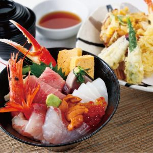 海鮮丼と天ぷら